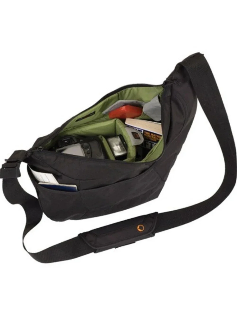 Lowepro Passport Sling Camera Bag - Black with Green Interior